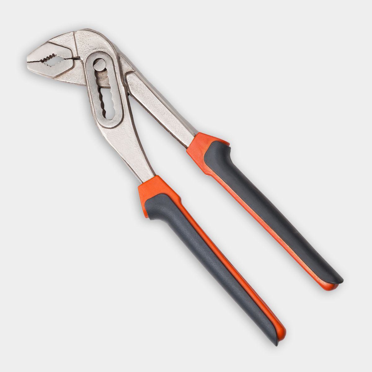 tongue-and-groove pliers on grey background