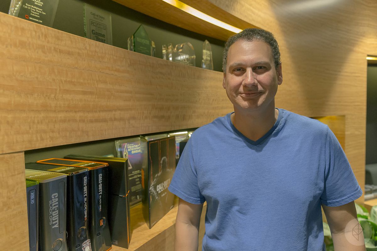 Treyarch chairman Mark Lamia in the lobby of the studio’s offices near Los Angeles in 2018.