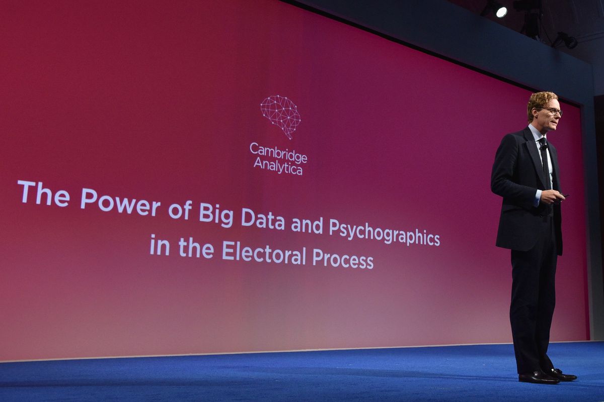 Alexander Nix, CEO of Cambridge Analytica, speaks at the 2016 Concordia Summit on Sep. 19, 2016,