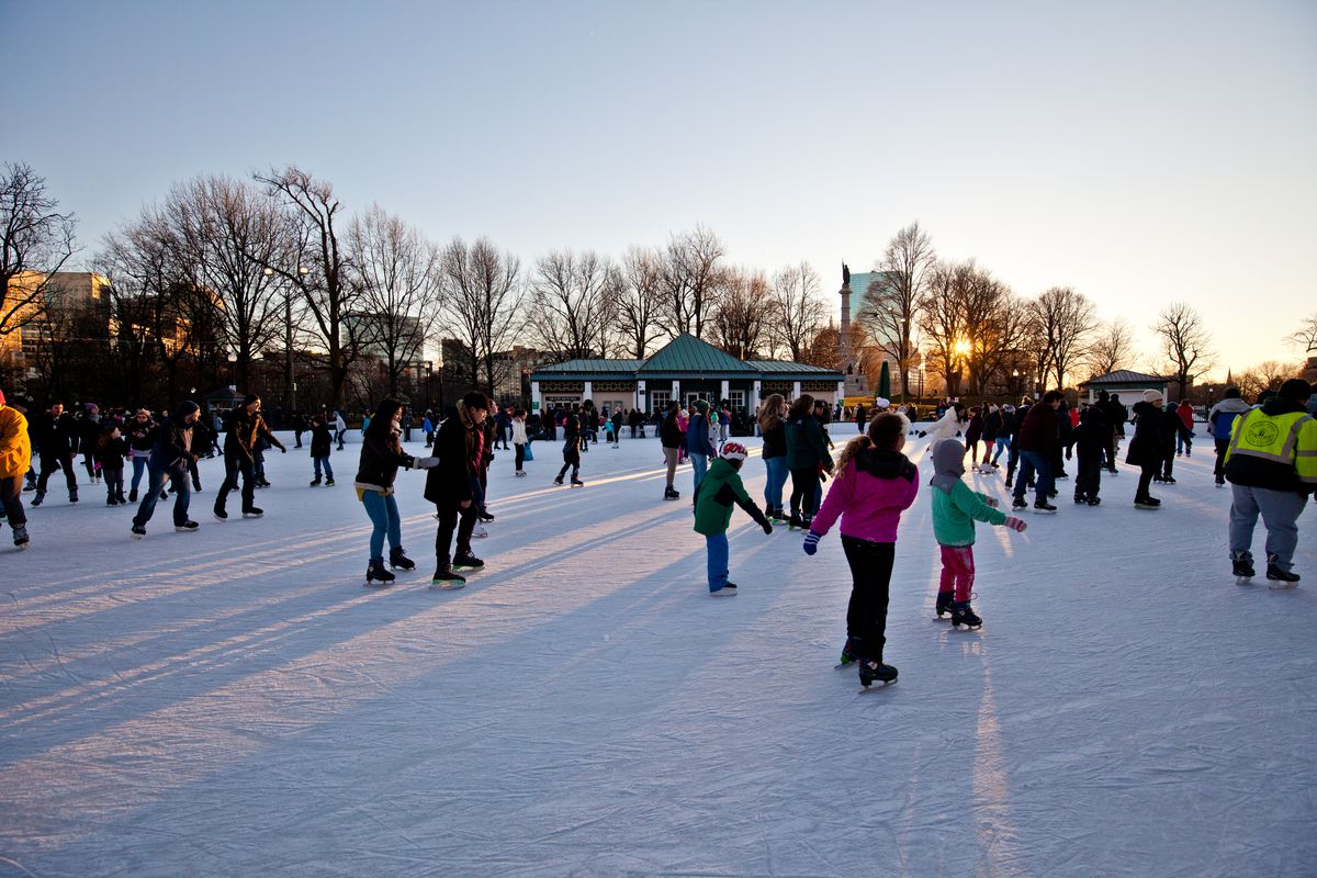 ice-skating on boston common’s frog pond