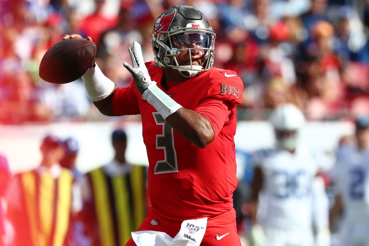 Tampa Bay Buccaneers quarterback Jameis Winston throws the ball against the Indianapolis Colts during the first half at Raymond James Stadium.