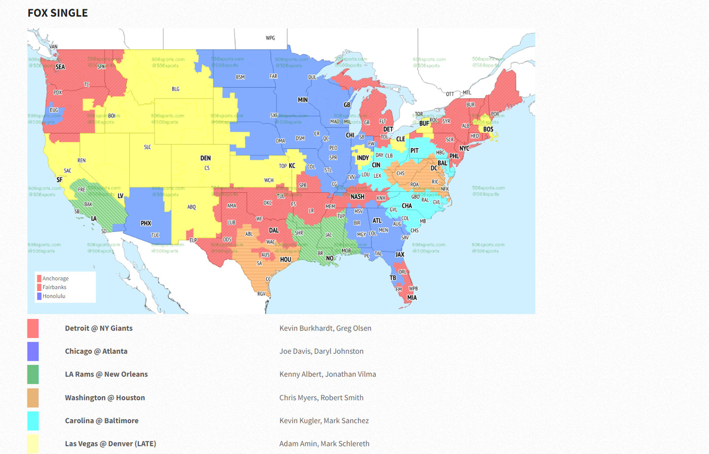 NFL Week 4 coverage map: Full TV schedule for CBS, Fox regional