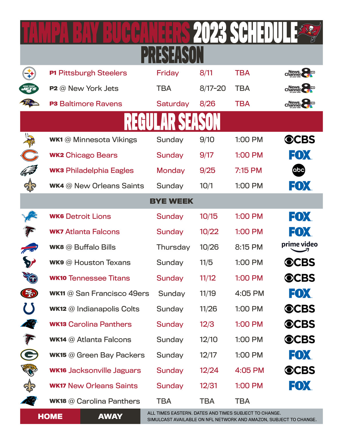 Buccaneers 2023 NFL Schedule Analysis - Bucs Nation