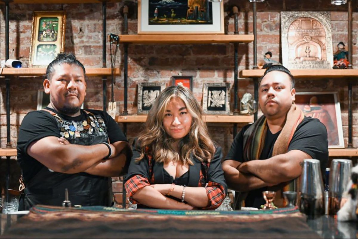 From left, Casa Kantuta bartender Luis Aliaga, Carla Sanchez, and Juan Sanchez