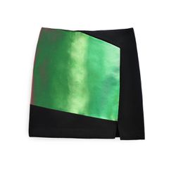 Crossover skirt in bonded black, $90