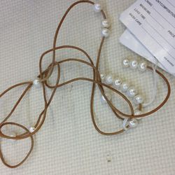 Pearl and Suede Necklace, $10 