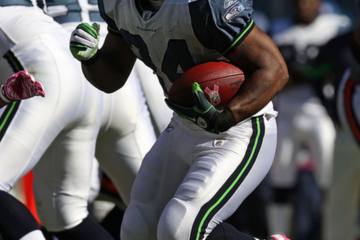 Marshawn Lynch of the Seattle Seahawks will be looking for another 100-yard game this week. 