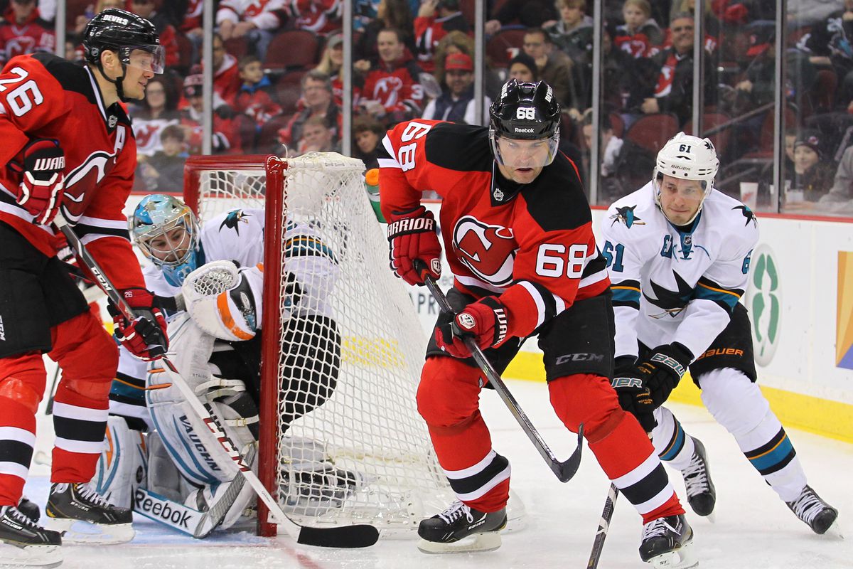 Jagr, Elias, and the New Jersey Devils will receive the San Jose Sharks on October 18, their first home game of the 2014-15 season.