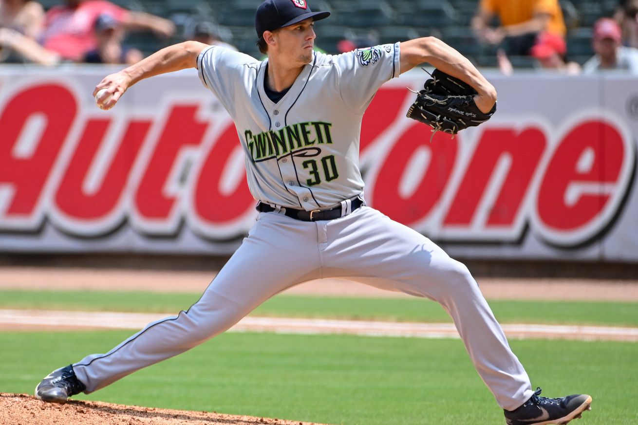 Gwinnett Stripers pitcher, Kyle Wright (30) in action during...