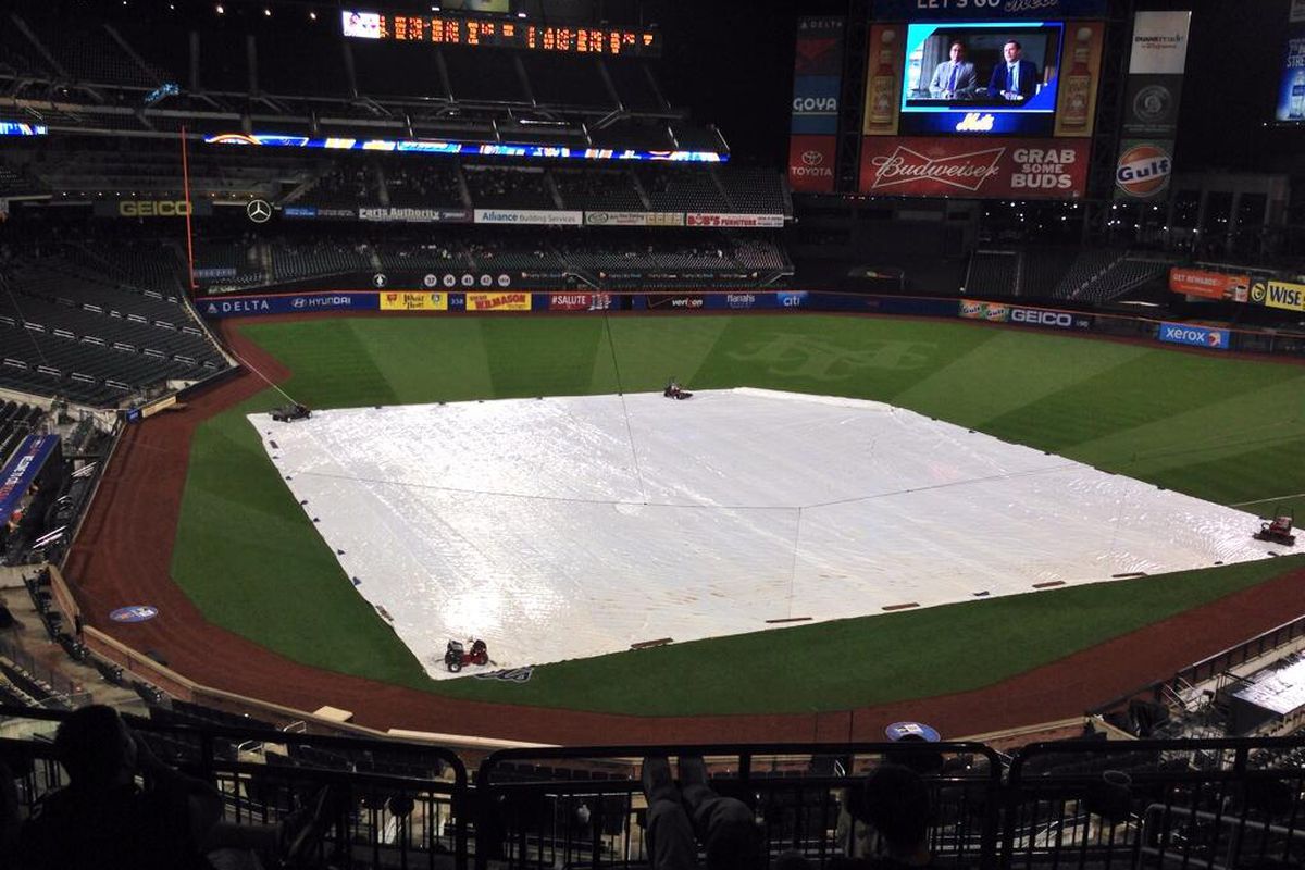 We're waiting for the "rain" portion of the delay at Citi-Field.