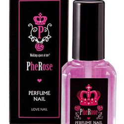 Japan-made <a href="http://www.akinaiblog.com/product/2069" rel="nofollow">PheRose</a> nail polish goes on clear but smells faintly like roses. The product's makers recommend it for getting rid of cigarette smells on your hands.