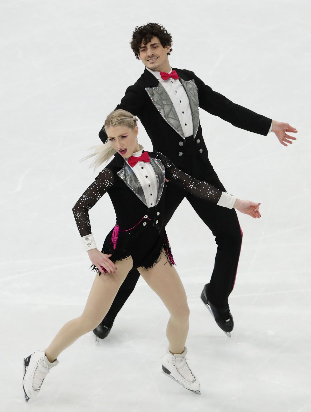 Paul Poirier and Piper Gilles of Canada at an event in Sweden in March.