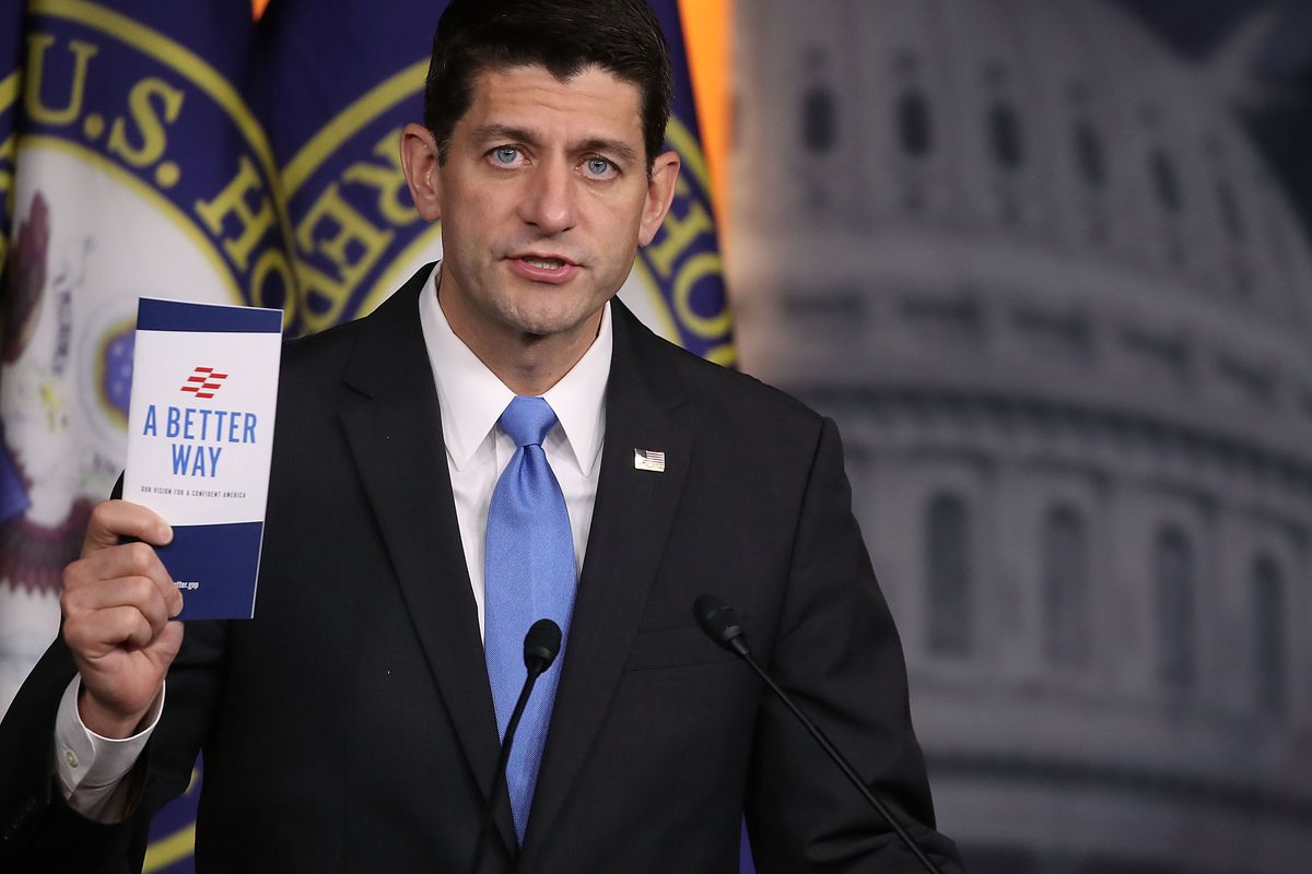 House Speaker Paul Ryan (R-WI), holding up one of at least two "better ways" for GOP candidates.