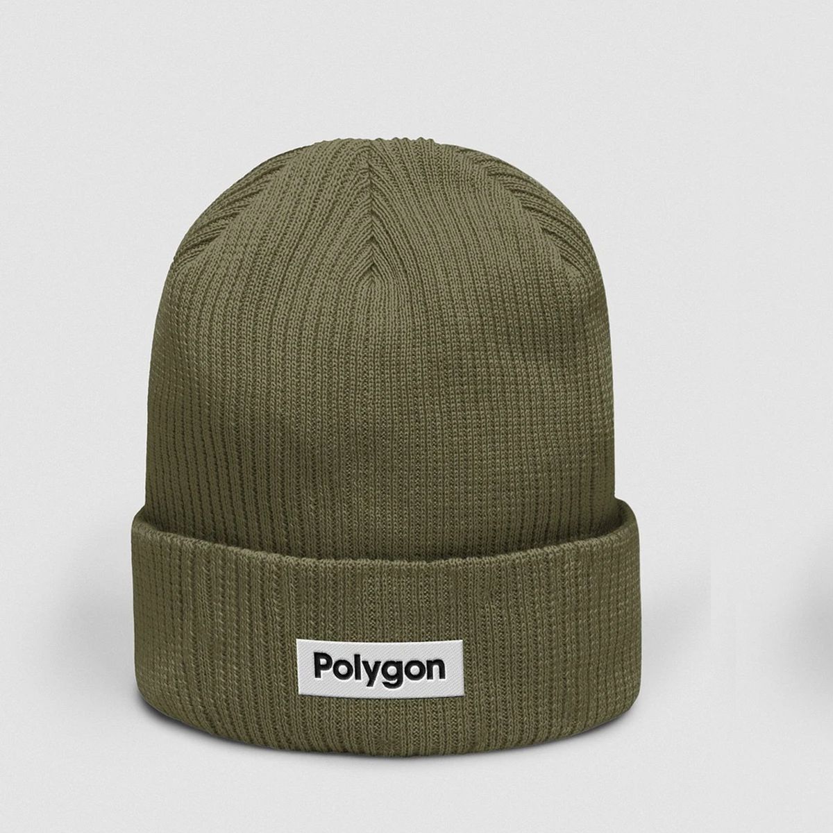 Polygon’s official beanies come in olive, dark red, black, and navy