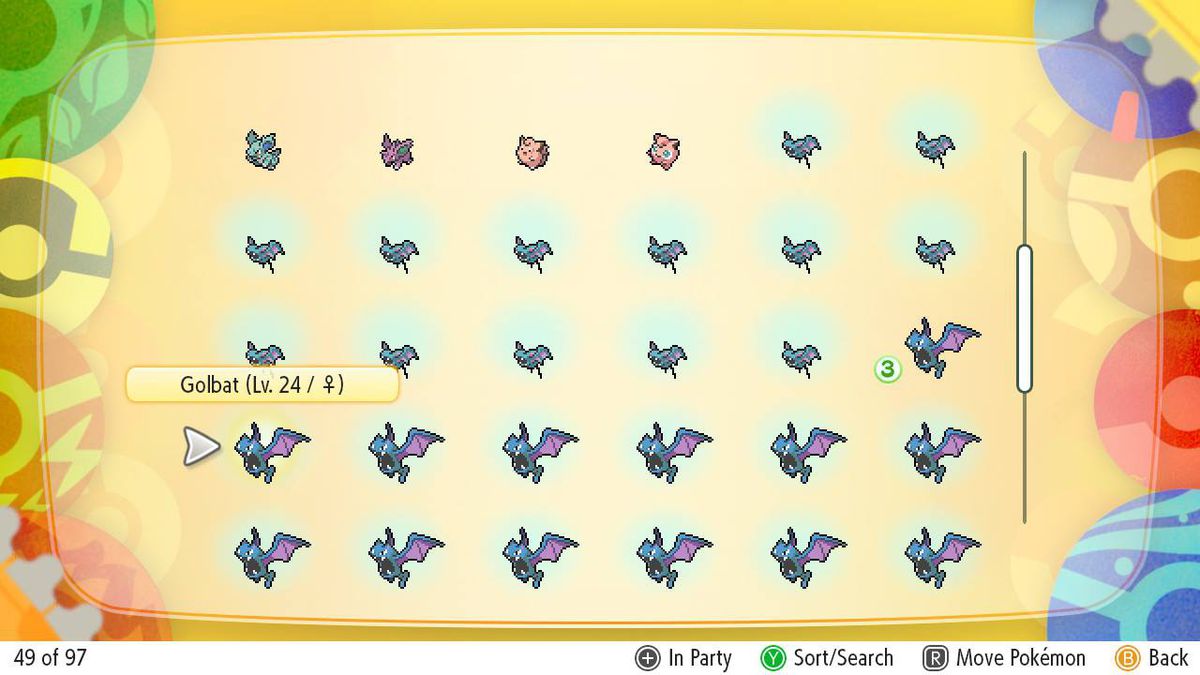 A bunch of Zubat in Pokémon: Let’s Go!