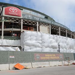 The Clark Street side of the front of the ballpark -
