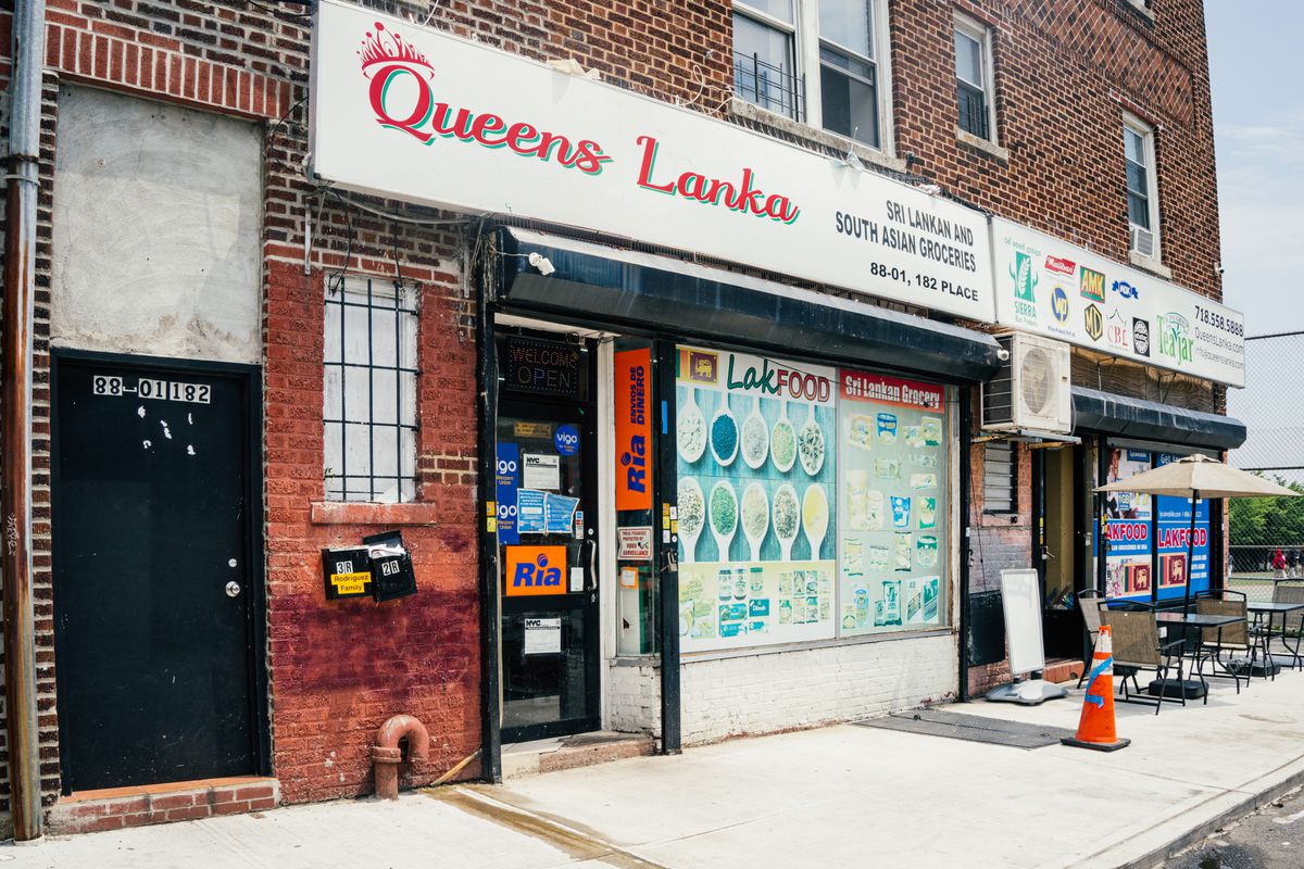 Outside of Queens Lanka, a Sri Lankan restaurant in the Jamaica neighborhood of Queens.