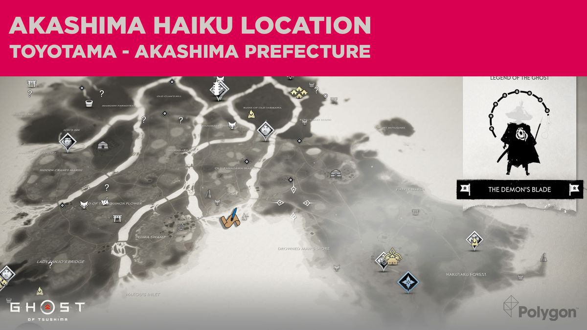 The Akashima haiku location in Ghost of Tsushima