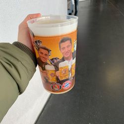 Phil Coutinho and Robert Lewandowski adorn a 1 liter recyclable Maß available at the Allianz Arena in honor of Oktoberfest.