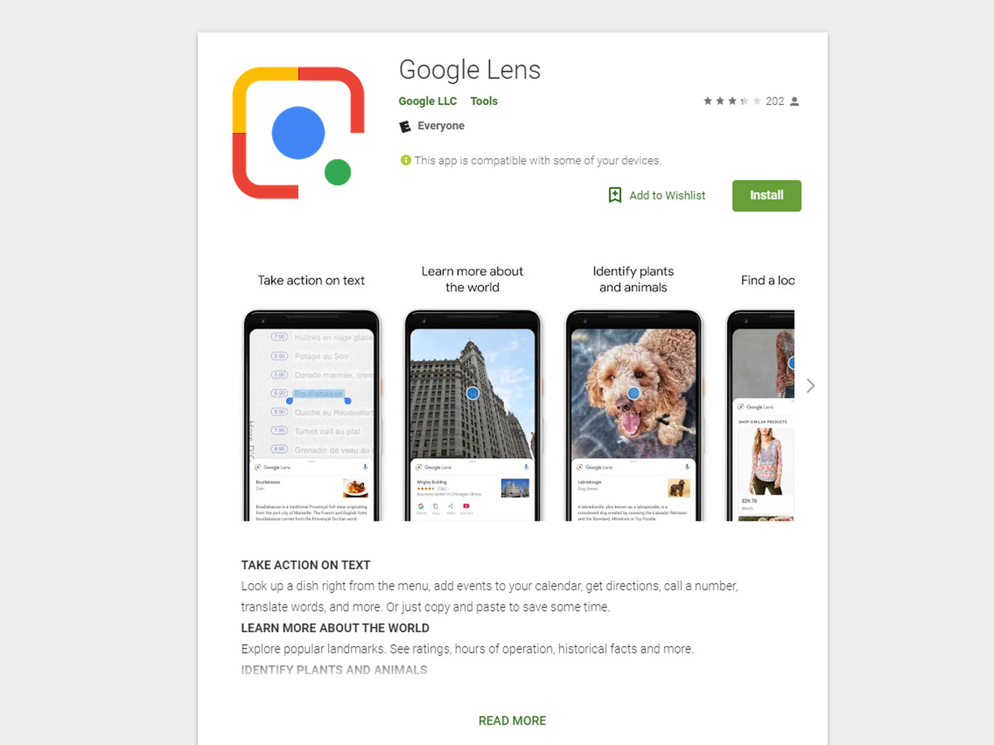 google lens is now available as a