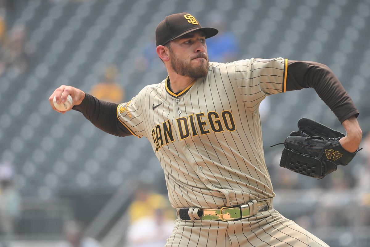 Joe Musgrove #44 of the San Diego Padres delivers a pitch in the first inning during the game against the Pittsburgh Pirates at PNC Park on June 29, 2023 in Pittsburgh, Pennsylvania.