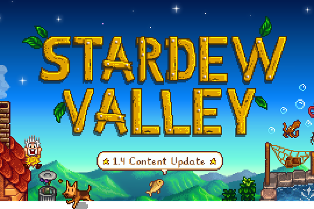 The title screen for Stardew Valley’s next update, version 1.4