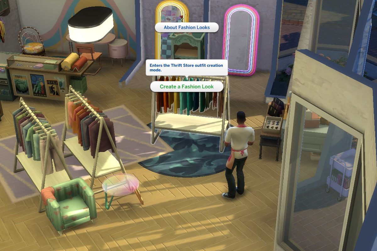 ThrifTea in The Sims 4, a store that allows you to create and sell outfits