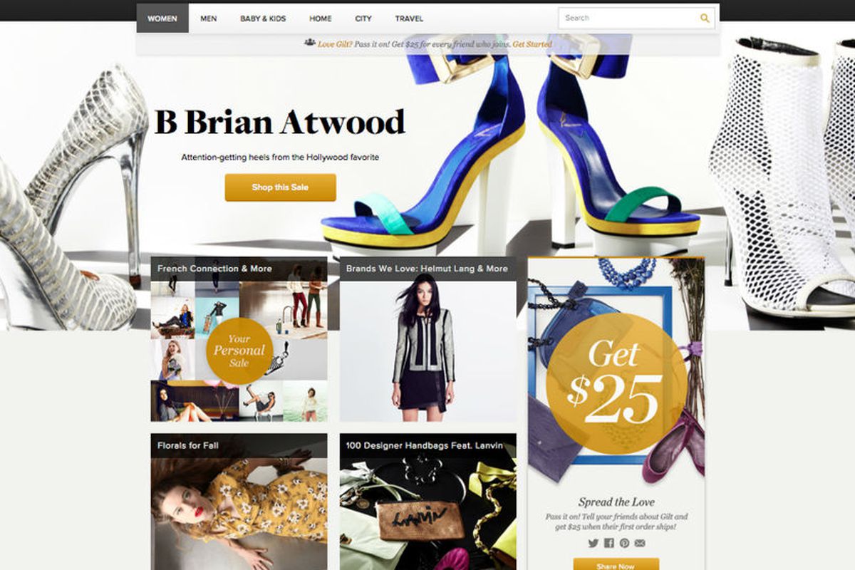 How Your Personal Sale will appear on your homepage. Screenshot via Gilt.