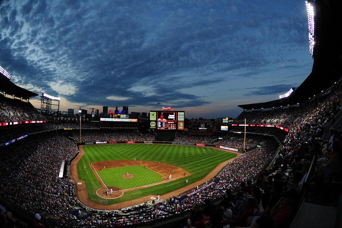 ATLANTA, GA - JUNE 12: A general view of Turner Field during the game between the Atlanta Braves and the New York Yankees at Turner Field on June 12, 2012 in Atlanta, Georgia. (Photo by Scott Cunningham/Getty Images)