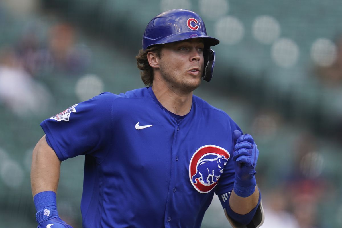 Cubs second baseman Nico Hoerner (shown in a game earlier this month) left the game Tuesday against the Pirates after suffering a strained left hamstring while trying to beat out a bunt.