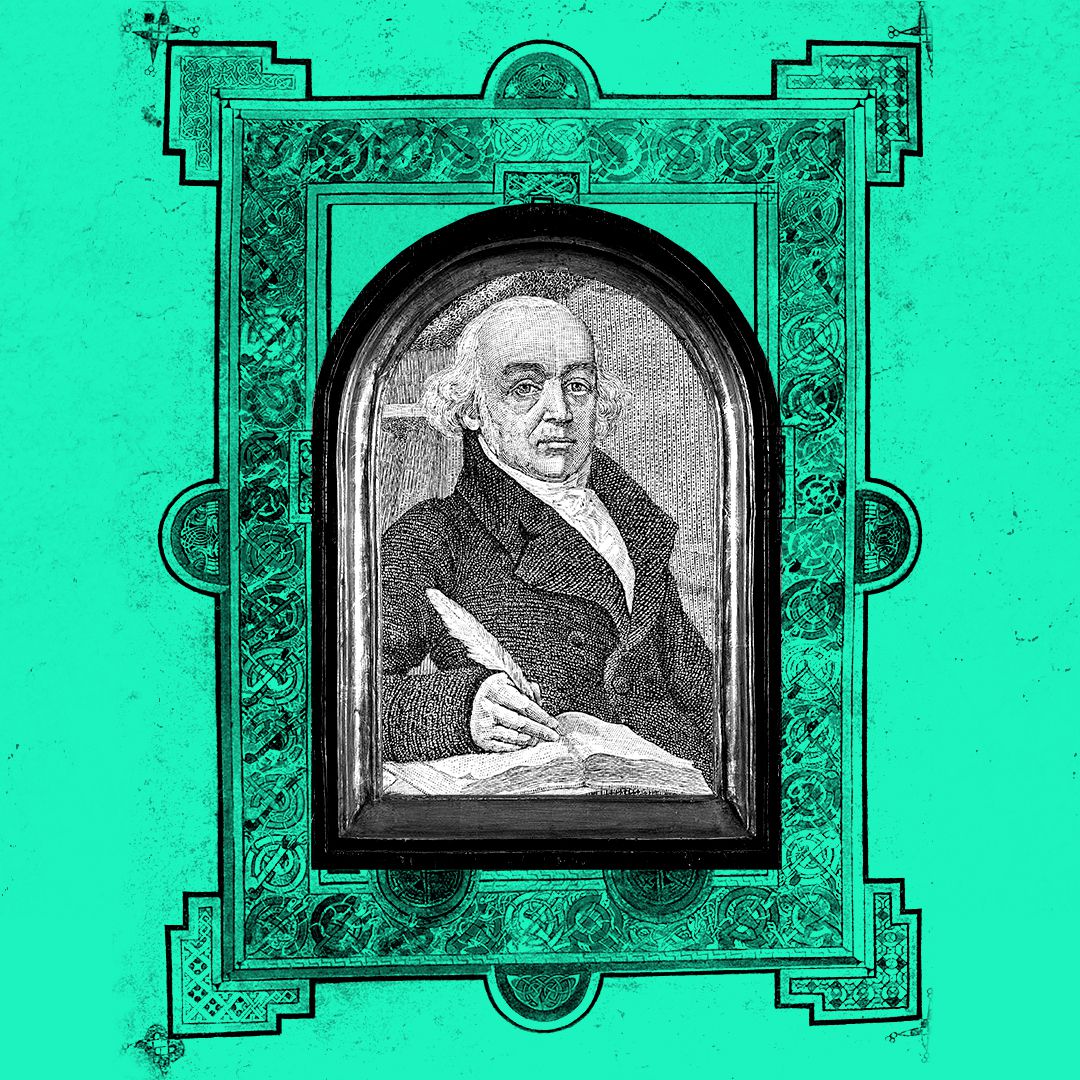 The founder of homeopathy, Samuel Hahnemann, in a religious looking frame.