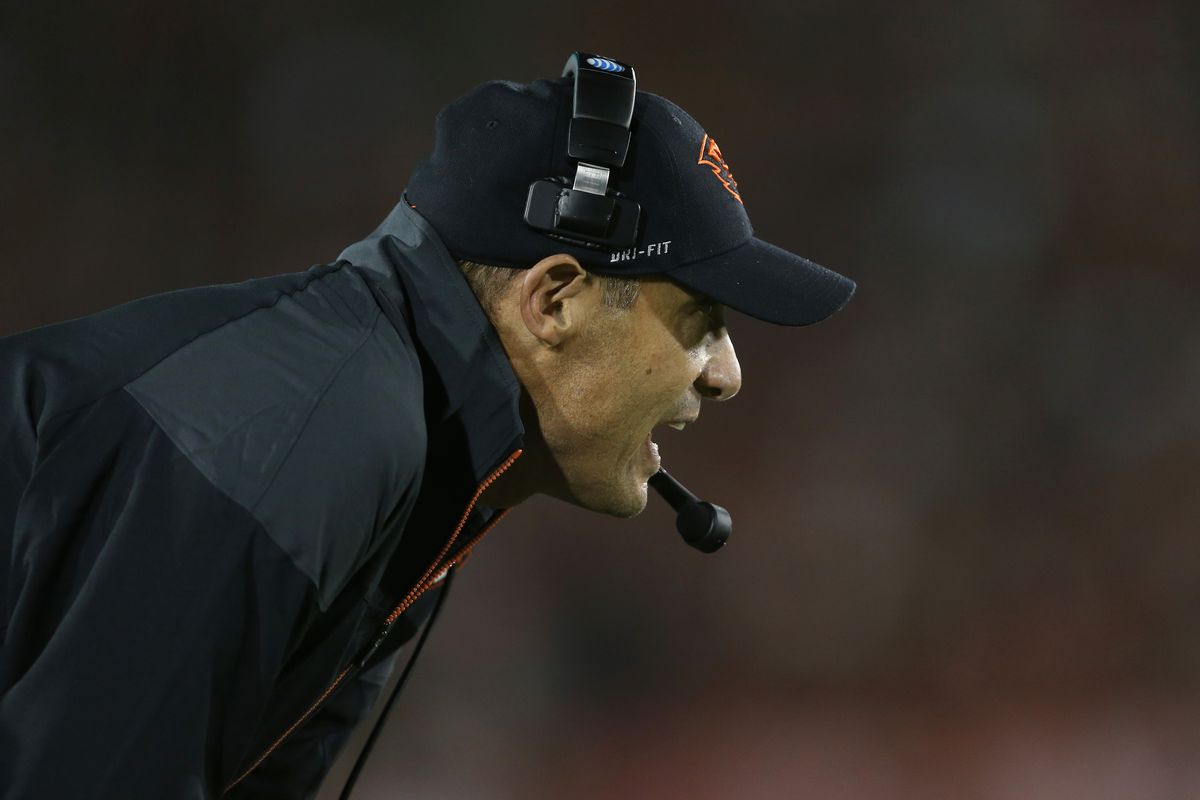 Oregon St. head coach Mike Riley watched another episode of the long-running "Trojan Tragedies" series Saturday night.