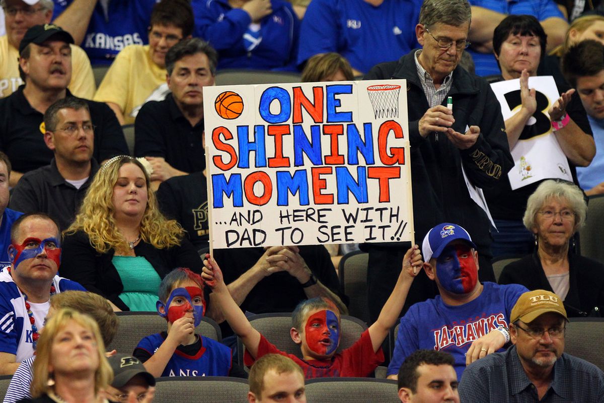 Kansas fans are typically the only ones who look better with their faces painted. (Photo by Doug Pensinger/Getty Images)