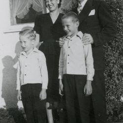 Howard and Claire Hunter tragically lost their first child, Billie, at age 7 months. They raised their sons John and Richard, pictured here, in California.