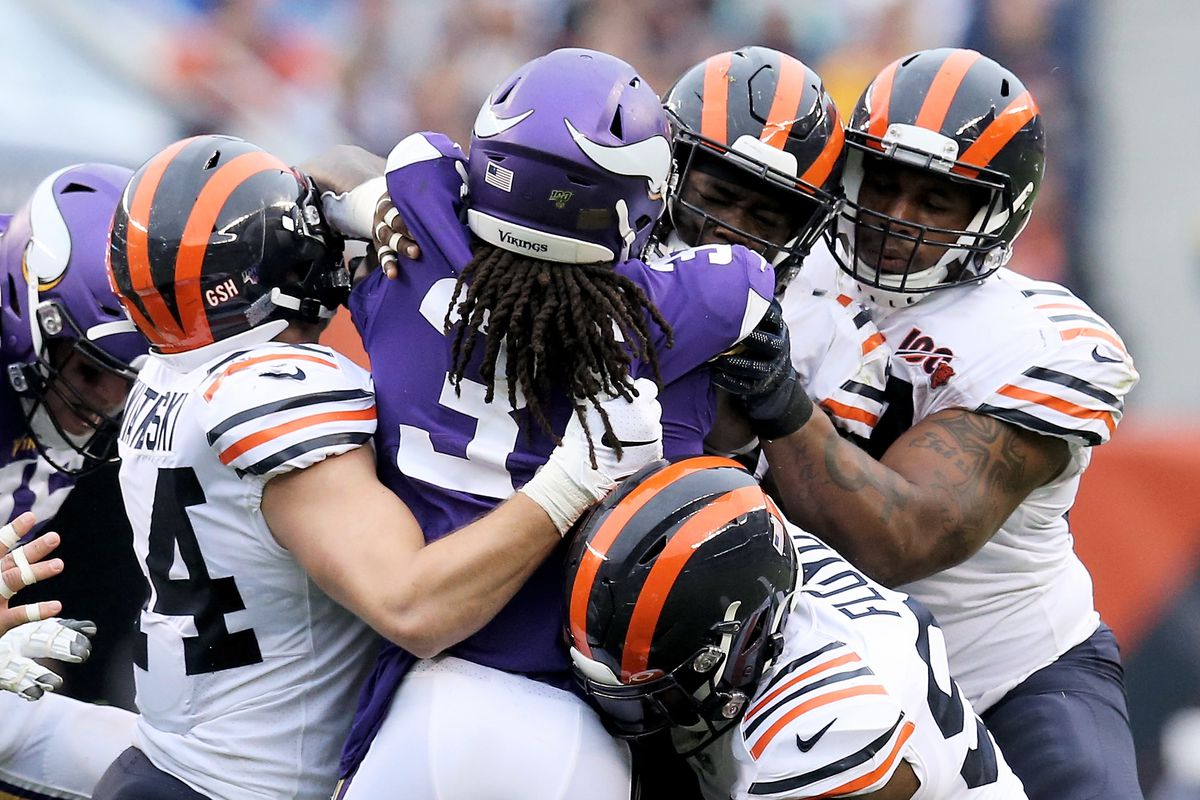 The Bears held Vikings running back Dalvin Cook (34) to 35 yards on 14 carries in a 16-6 victory last year at Soldier Field. Cook scored on a two-yard touchdown run with 2:58 left in the game, but by then the Bears led 16-0. 