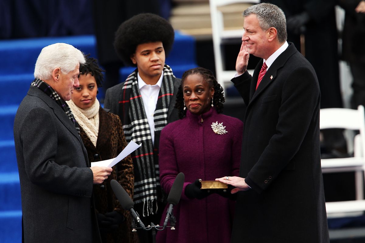 Bill De Blasio Sworn In As New York City Mayor