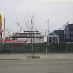 7:55 a.m. The Cubs Store coming down -