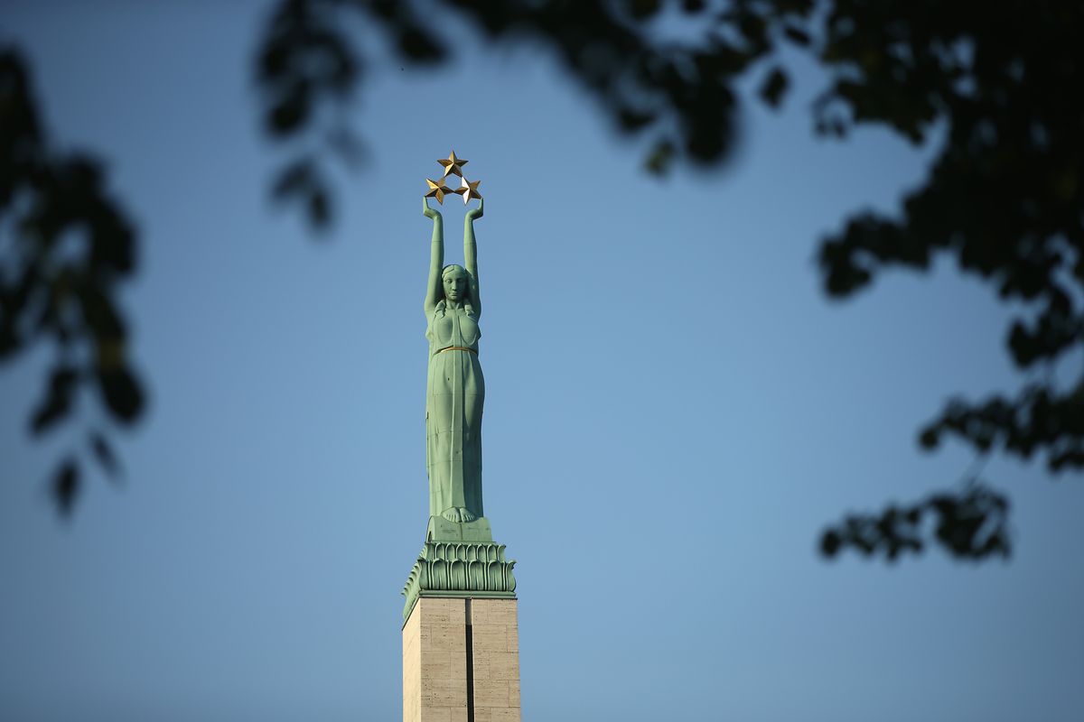 This is a Monument in Latvia . . . not Kristaps Porzingis