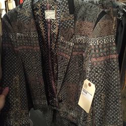 Jacquard patterned blazer, $200