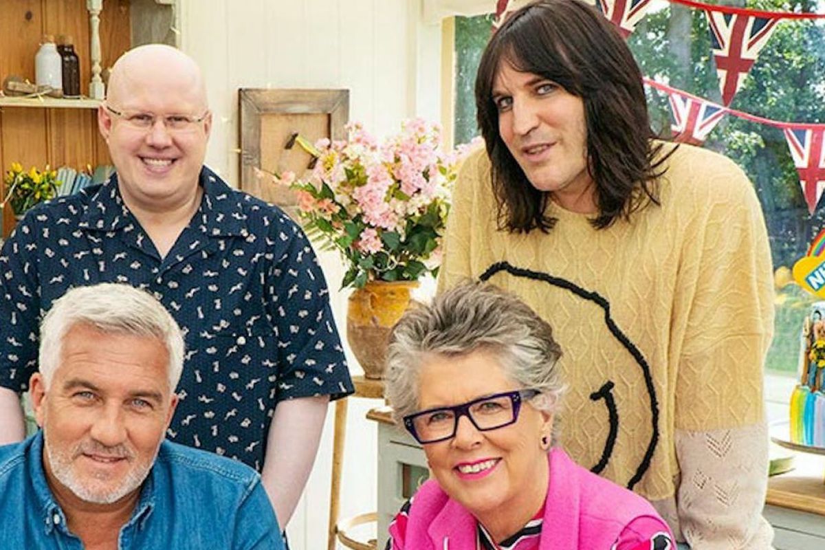 Clockwise from top left, Matt Lucas; Noel Fielding; Prue Leith; and Paul Hollywood of Great British Bake Off.