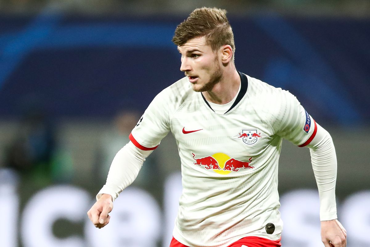 Leipzig’s player Timo Werner on the ball.