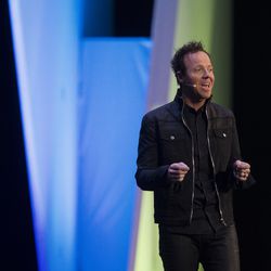 Ryan Smith, co-founder and CEO of Qualtrics, speaks during Qualtrics' X4 Summit at the Salt Palace Convention Center in Salt Lake City on Wednesday, March 7, 2018.