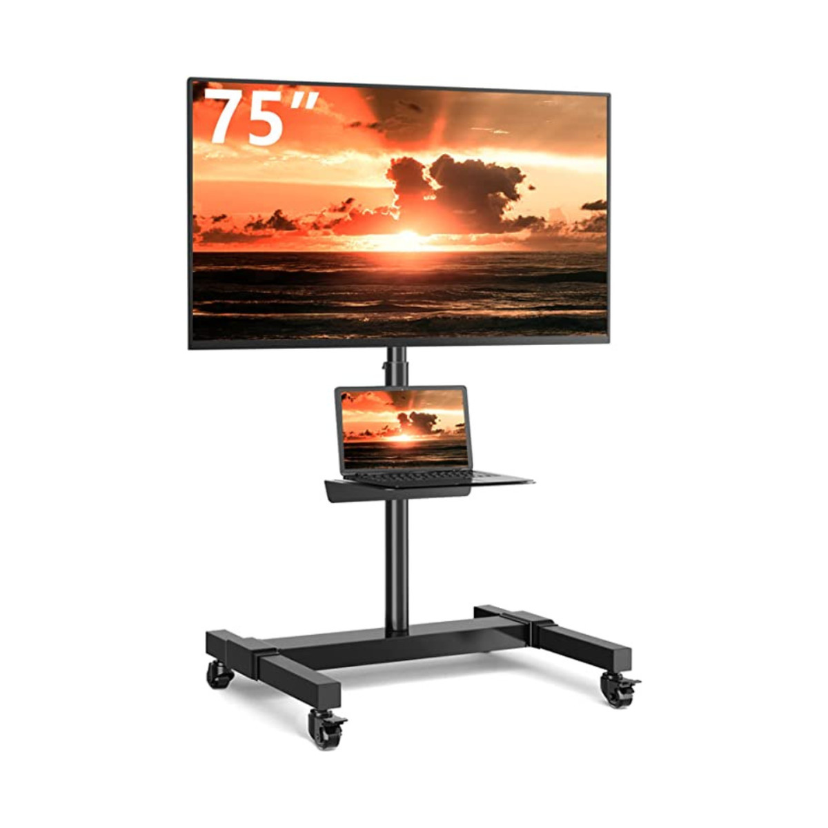 75 inch 5Rcom Mobile TV Cart with a built-in shelf