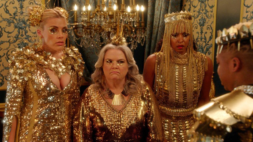 Summer (Busy Philips), Gloria (Paula Pell), and Dawn (Renée Elise Goldsberry) standing and looking disappointed at someone