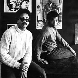 ]January 25, 1969 photo of Bobby Rush, left and Fred Hampton as they pose at the Illinois Black Panther Party headquarters at 2350 W. Madison. Rush is the party’s deputy minister of defense and Hampton is deputy chairman.