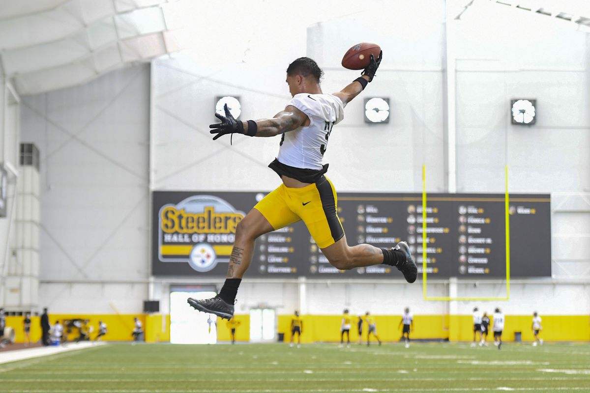 Pittsburgh Steelers running back James Conner (30) trains at UPMC Rooney Sports Complex during the Steelers 2020 Training Camp. Mandatory credit: Handout Photo/Karl Roser / Pittsburgh Steelers via USA TODAY Sports