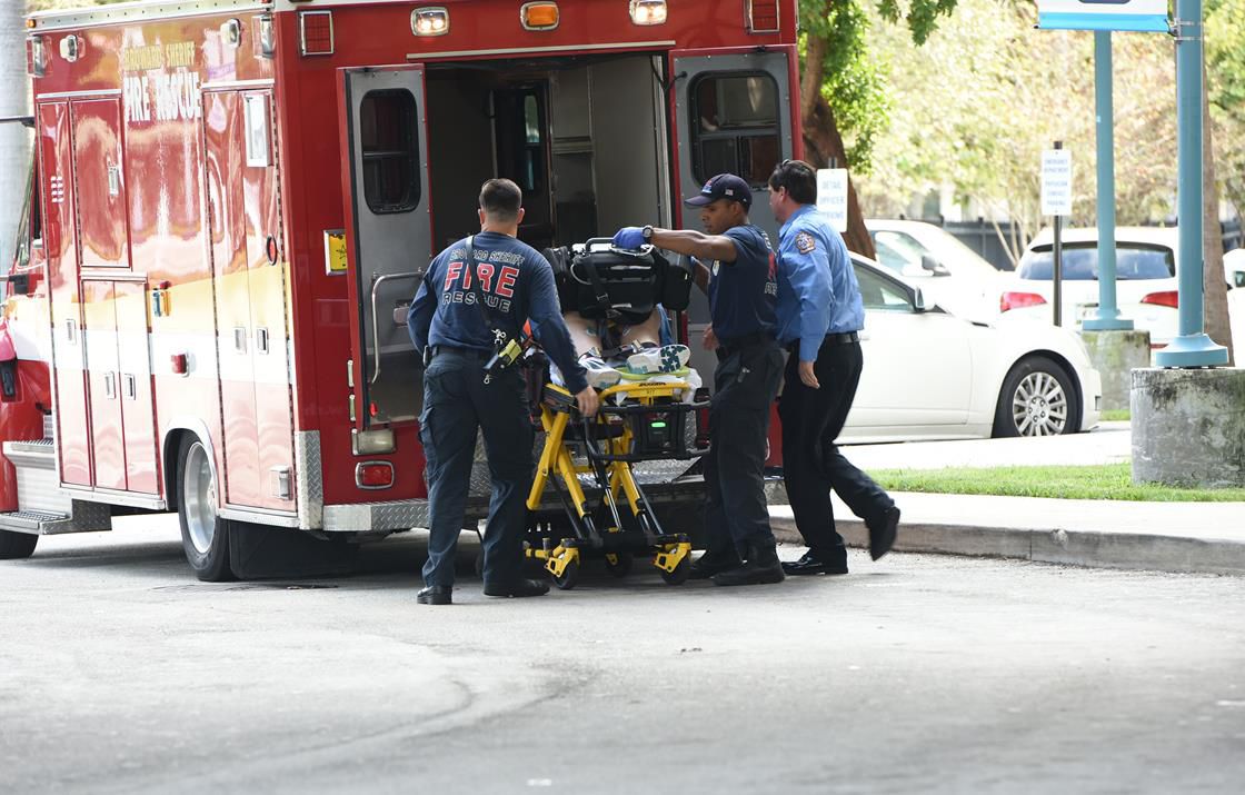 Victim of Fort Lauderdale airport shooting being loaded into ambulance