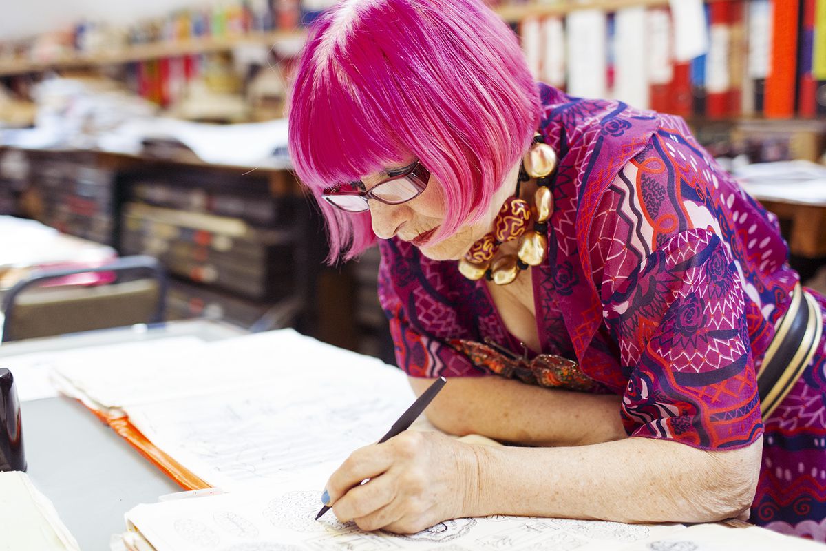Photo: <a href="http://theselby.com/galleries/zandra-rhodes-fashion-designer-at-home-and-her-studio-in-london/">The Selby</a>