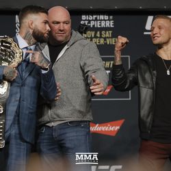 Cody Garbrandt and TJ Dillashaw have some fun at UFC 217 press conference.