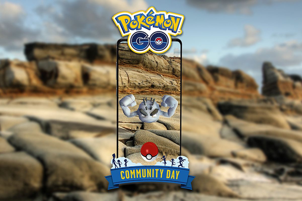 Artwork of Alolan Geodude for Pokémon Go Community Day